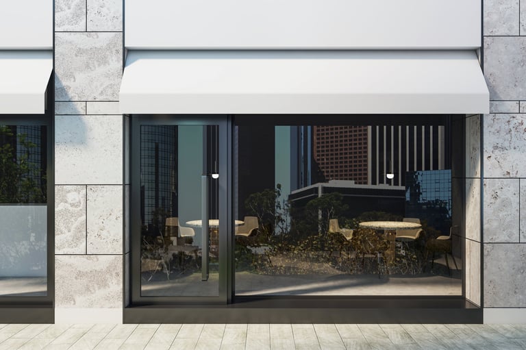 Clean shop windows with clear glass